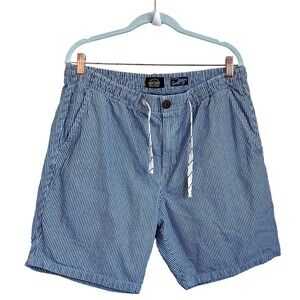 Traditional Superdry Work-Wear Mens Railroad Stripe Shorts Size XL Pull On Denim